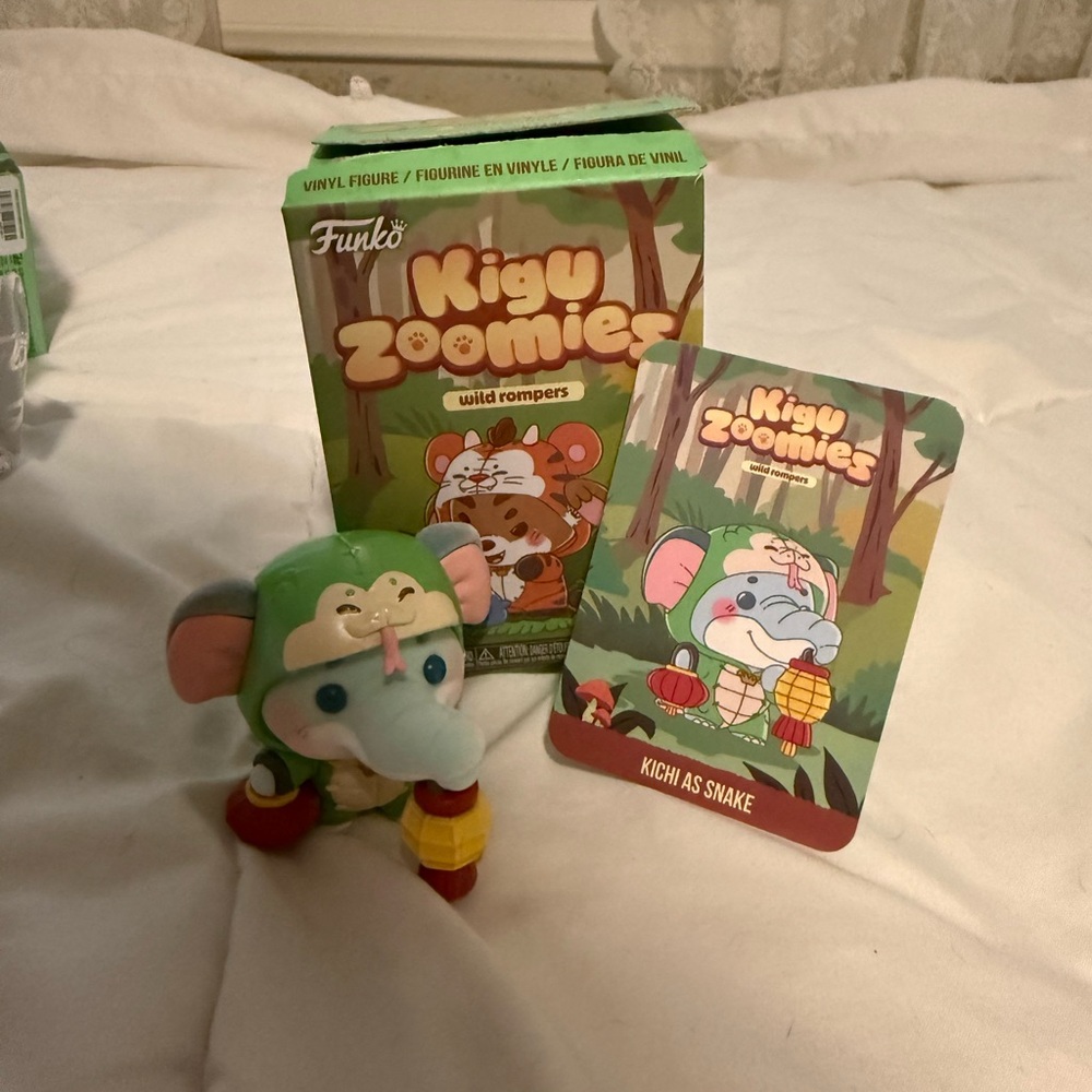 Funko Kigu Zoomies Green Elephant Vinyl Figure with Pink & Blue Accents